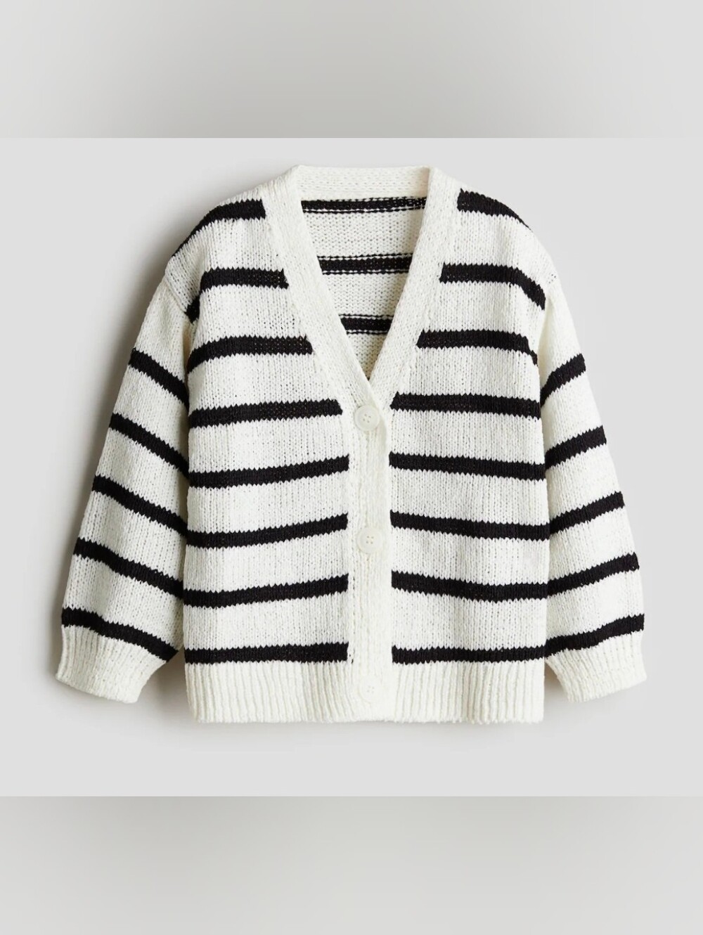H&M kids' Striped Rib-Knit Cardigan